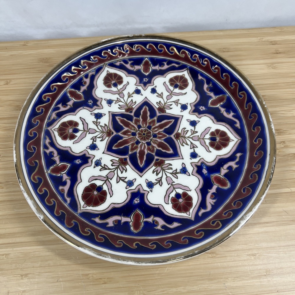 Vintage Rhodes Greece Hand Painted Pottery Plate Jzkas Keramik Archangelos 10"